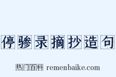 停骖录摘抄造句是什么意思的图片